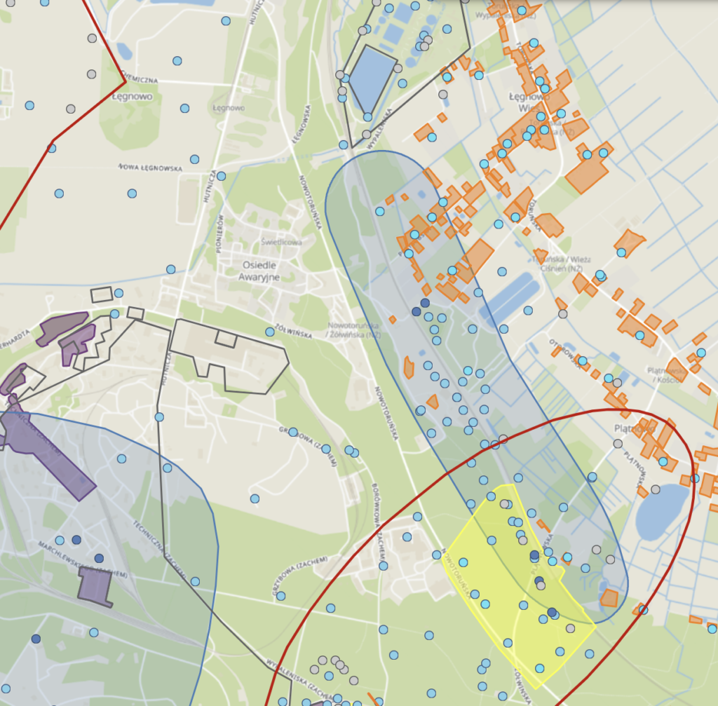 Mapa wielkoobszarowego terenu zdegradowanego